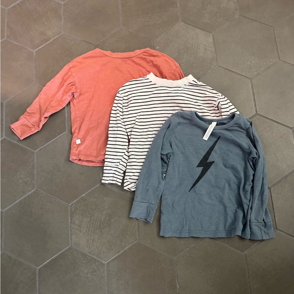 Childhoods Long Sleeve Shirt Set - Red, Striped, and Blue